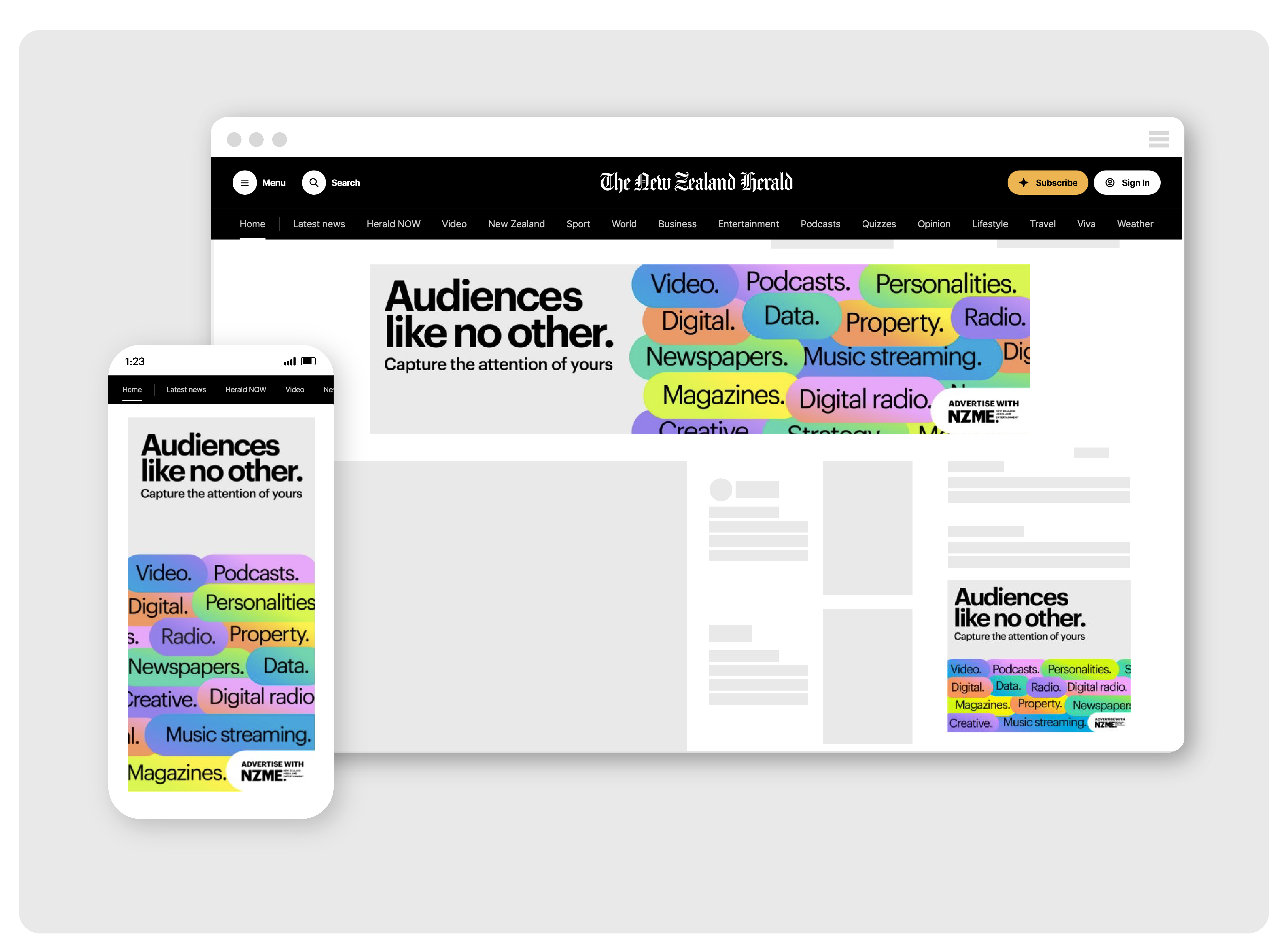 Blended display-thumbnail